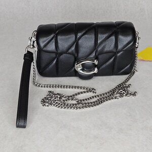 Coach Quilted Leather Pillow Tabby Wristlet Clutch Purse Chain Strap 